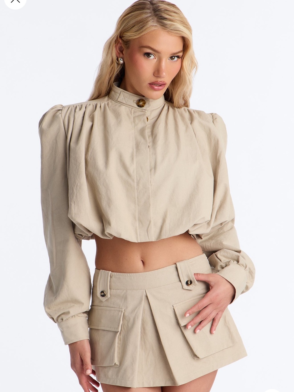 Twill Micro Mini Skirt Set - Picture 4 of 8